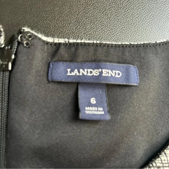 Lands' End Women’s 6 Midi Dress Pockets Black White Office Business Professional - Picture 11 of 12